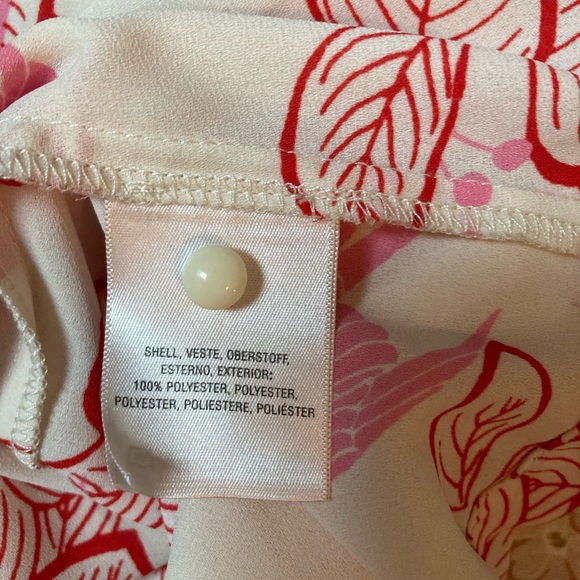 Anthropologie| Maeve Elata Bird Leaf Print Tank Pink Size 2 - Picture 4 of 8